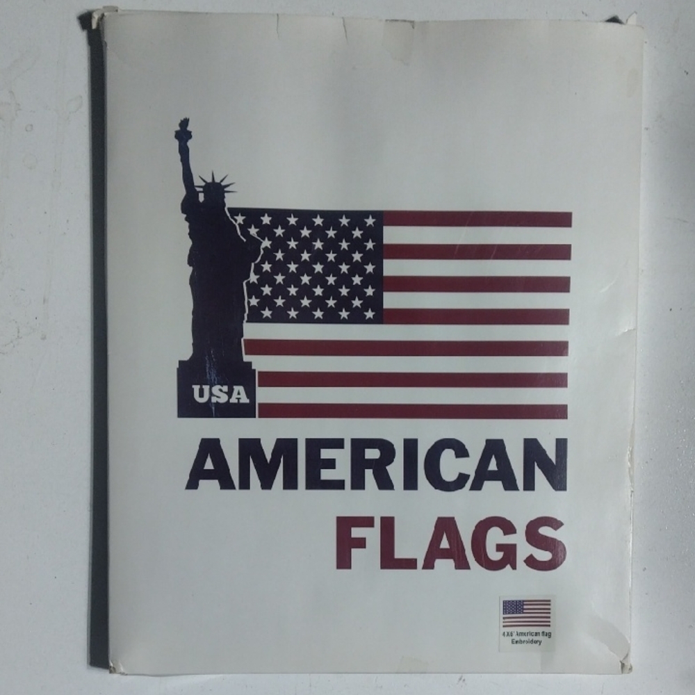 American Flags Patriotic Poster Print - Red, White & Blue